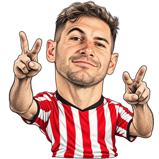 Caricatura de Lucas Alario